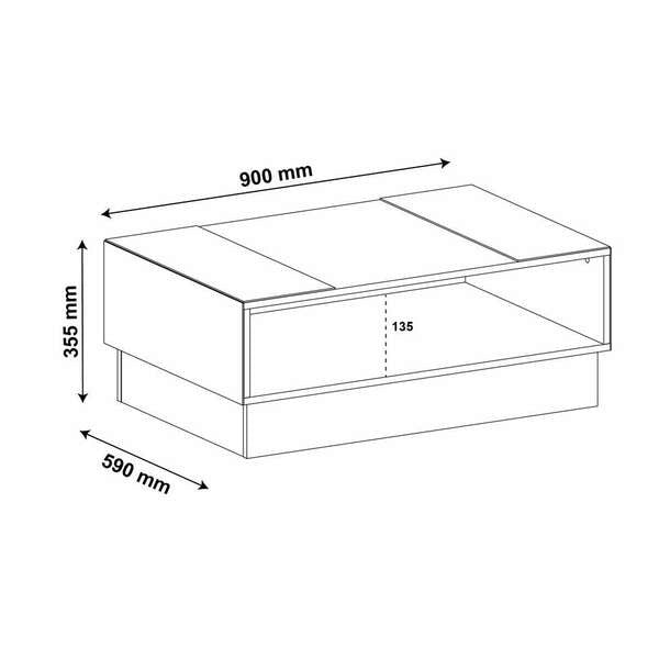 Mesa de Centro Dobrável com Nicho Inferior – Off White