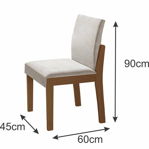 Conjunto Mesa de Jantar Redonda com Vidro e 6 Cadeiras Estofadas