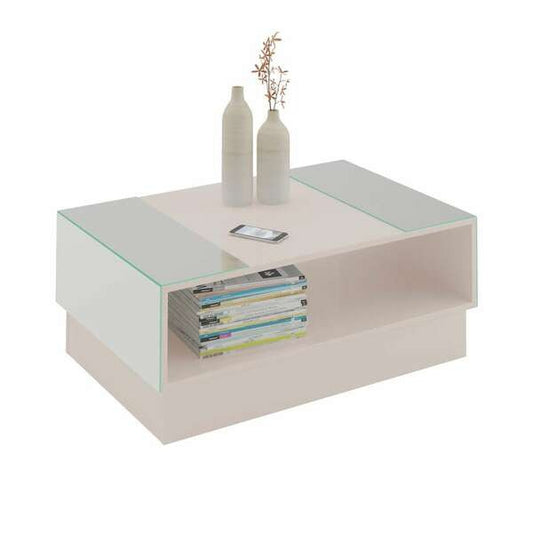 Mesa de Centro Dobrável com Nicho Inferior – Off White