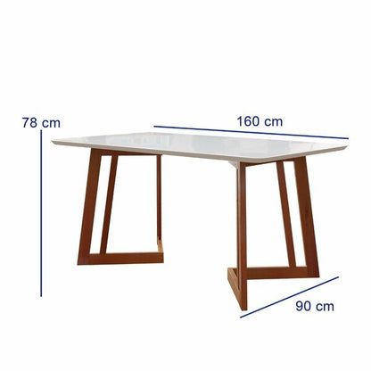 Conjunto Mesa de Jantar com 6 Cadeiras Estofadas e Tampo de Vidro  html Copiar Editar