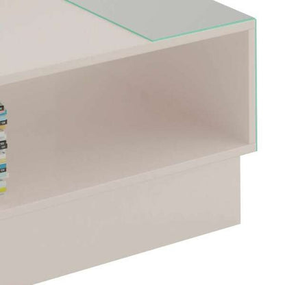 Mesa de Centro Dobrável com Nicho Inferior – Off White