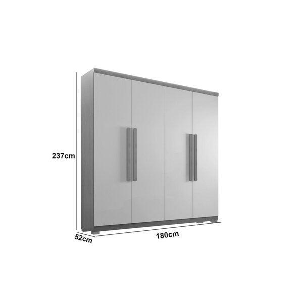 Guarda-Roupa Solteiro 4 Portas 3 Gavetas