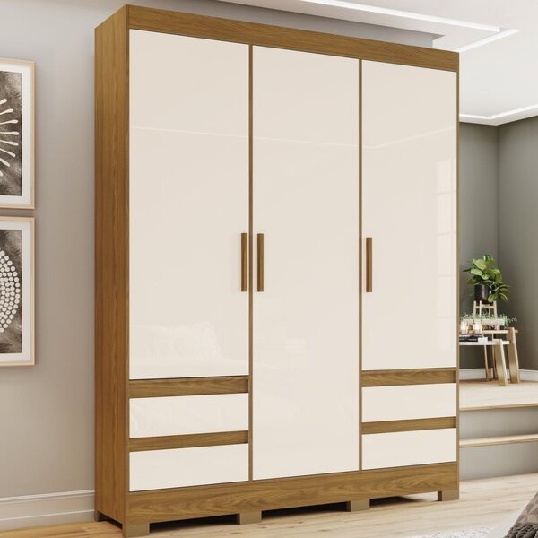 Guarda-Roupa Solteiro 3 Portas 4 Gavetas