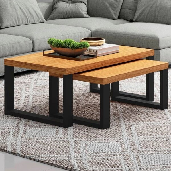 Conjunto Mesas de Centro Retangulares com Design Industrial