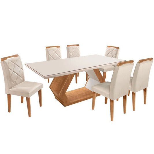 Conjunto de Mesa de Jantar com 6 Cadeiras