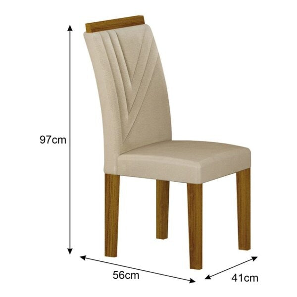 Conjunto Mesa de Jantar com 4 Cadeiras Estofadas