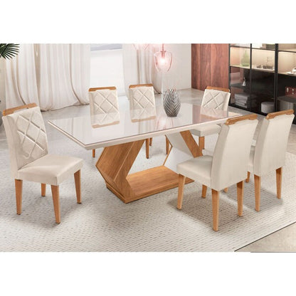 Conjunto de Mesa de Jantar com 6 Cadeiras