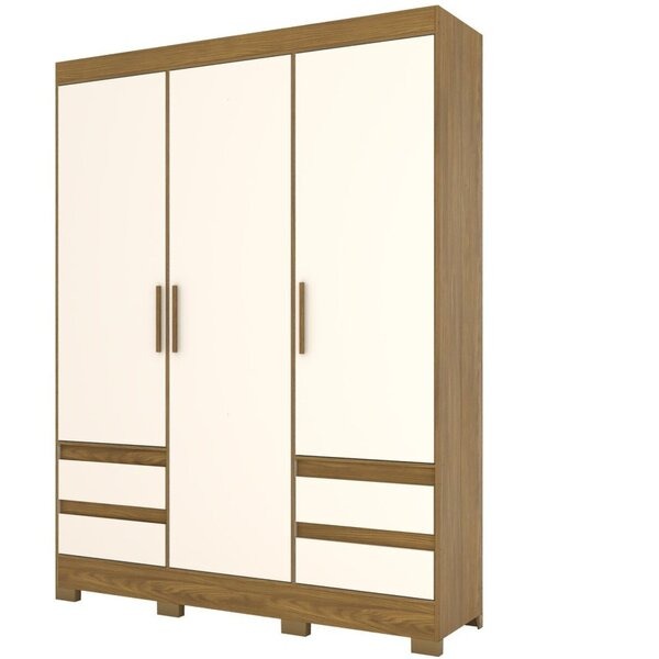 Guarda-Roupa Solteiro 3 Portas 4 Gavetas