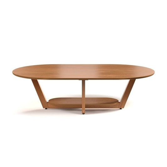 Mesa de Centro Oval Elegante Nature com Acabamento UV