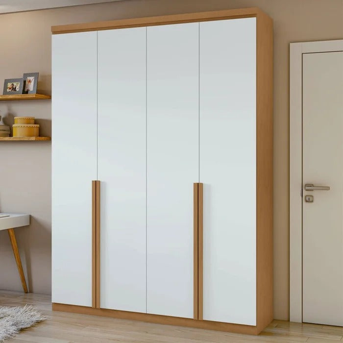 Guarda-Roupa Solteiro 4 Portas 2 Gavetas 153cm