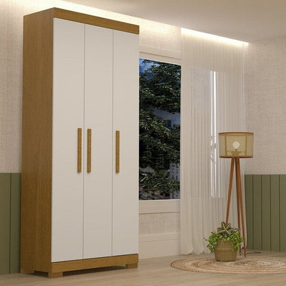 Guarda-Roupa Solteiro 3 Portas 2 Gavetas com Prateleiras